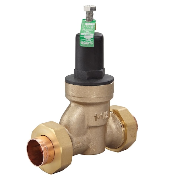 Watts 1-1/2 In Lead-Free Copper Silicon Water Pressure Reducing Valve, Double Union Solder 0009800 - main